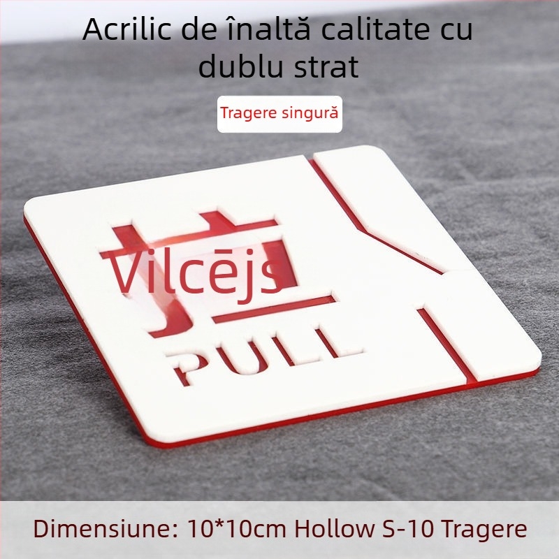 Semn ușă push-pull 3D din acril, cu două straturi, personalizare disponibilă, pentru hoteluri, birouri, centre comerciale