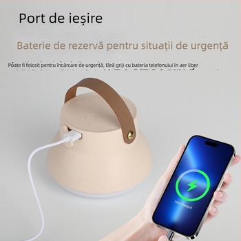 Lampă LED pentru camping, cu suport pentru agățat cortul, reîncărcabilă, 3.7V, 10W, întrerupător cu apăsare