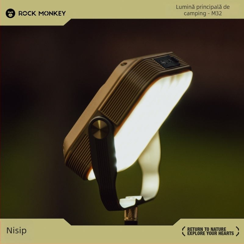 Lampă principală de camping ROCK MONKEY, 20000mAh, lampă de lucru magnetică, reîncărcabilă, lampă cu incandescentă, dimensiuni 103×122×37 mm