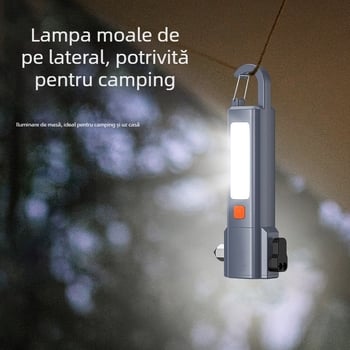 Fanar de mână cu cioc de siguranță auto și spargere a geamului, baterie 18650 1200 mAh, 200 lm, IP56, încărcare 2–3 ore