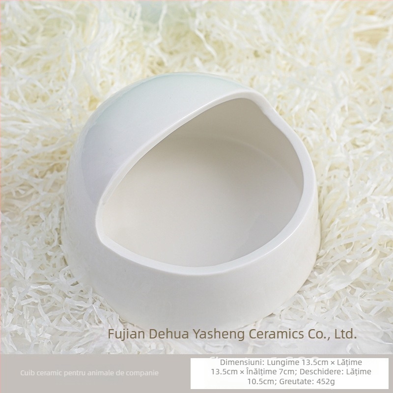 Cușcă ceramică pentru hamster, cu design de răcire și casă de somn (Material: ceramică; Brand: Yasheng; Potrivit pentru hamster; Stil: desen animat)