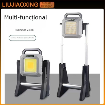 Lampă LED pentru exterior, luminozitate ridicată, 360° pliere, reîncărcabilă, 75W, 3.7V, model G10, lampă pentru camping