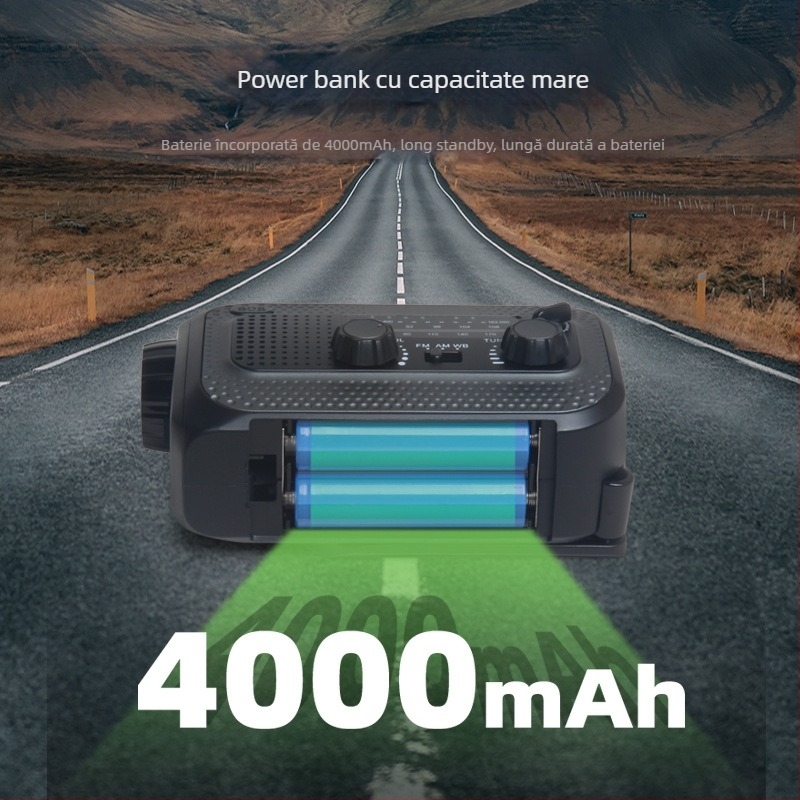 Lampă LED exterioră, multifuncțională pentru situații de urgență, 3W sursă de iluminat, baterie 4000mAh, IP65, rază 50–100 m