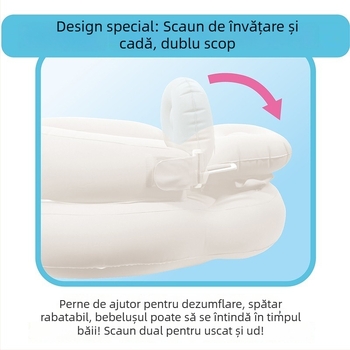 WAIDO canapea gonflabilă pentru copii, scaun de învățare pentru șezut, scaun de antrenament anti-cădere, tip umed-uscat