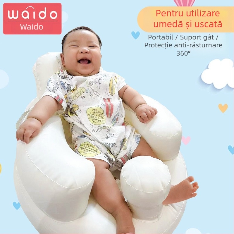 WAIDO canapea gonflabilă pentru copii, scaun de învățare pentru șezut, scaun de antrenament anti-cădere, tip umed-uscat