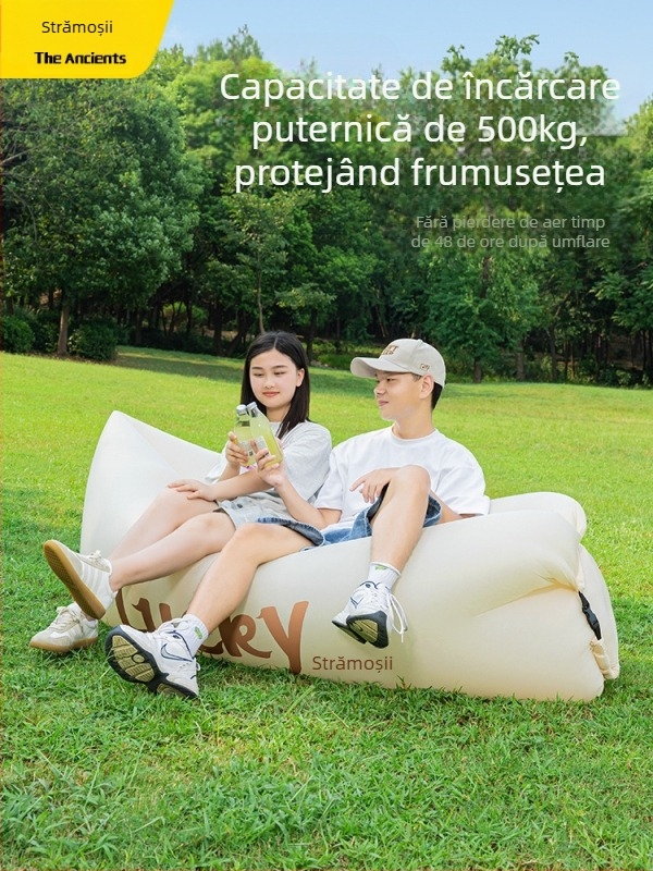 Canapea gonflabilă de exterior cu funcție de reclinare și dormit, capacitate 1-2 persoane, material Oxford, pompă manuală — Primitive ancients