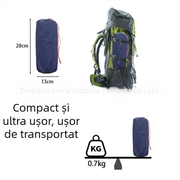 Saltea gonflabilă de exterior ultra-ușoară, 40D nylon TPU, pentru o persoană, 700 g, pompă manuală