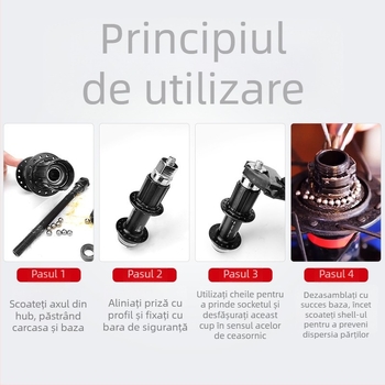 Unealtă demontare hub pentru bicicletă de munte, cheie din oțel, JSHOU BIKE