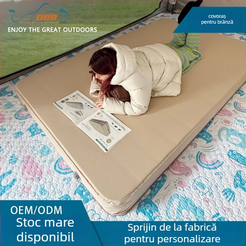 Saltea de camping groasă, cu auto-umflare, pentru 1–2 persoane, greutate 4 kg, țesătură tricotată 30D
