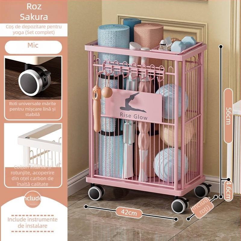 Mingren Storage: Raft de depozitare pentru echipamente fitness — oțel carbon, multifuncțional, rotativ și mobil, montaj pe podea