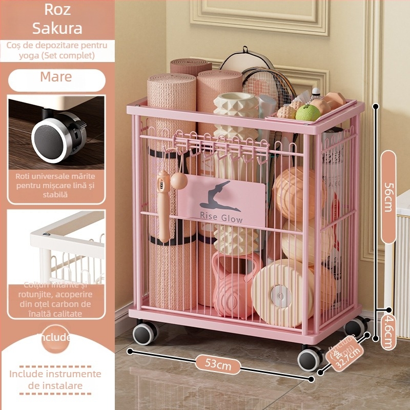 Mingren Storage: Raft de depozitare pentru echipamente fitness — oțel carbon, multifuncțional, rotativ și mobil, montaj pe podea