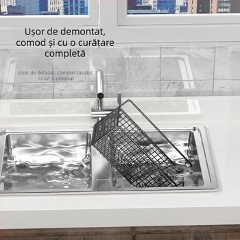 Cos de depozitare pentru baie montat pe perete, din oțel, finisaj cu vopsea la cuptor, 2 etaje, Jin Sheng 019, stil modern minimalist