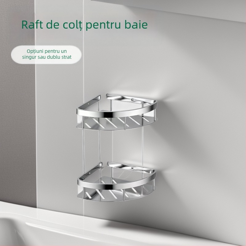 Raft triunghiular de baie din aliaj de aluminiu – suprafață oxidată, Modelul 01, încărcare 10 kg, strat unic/dublu