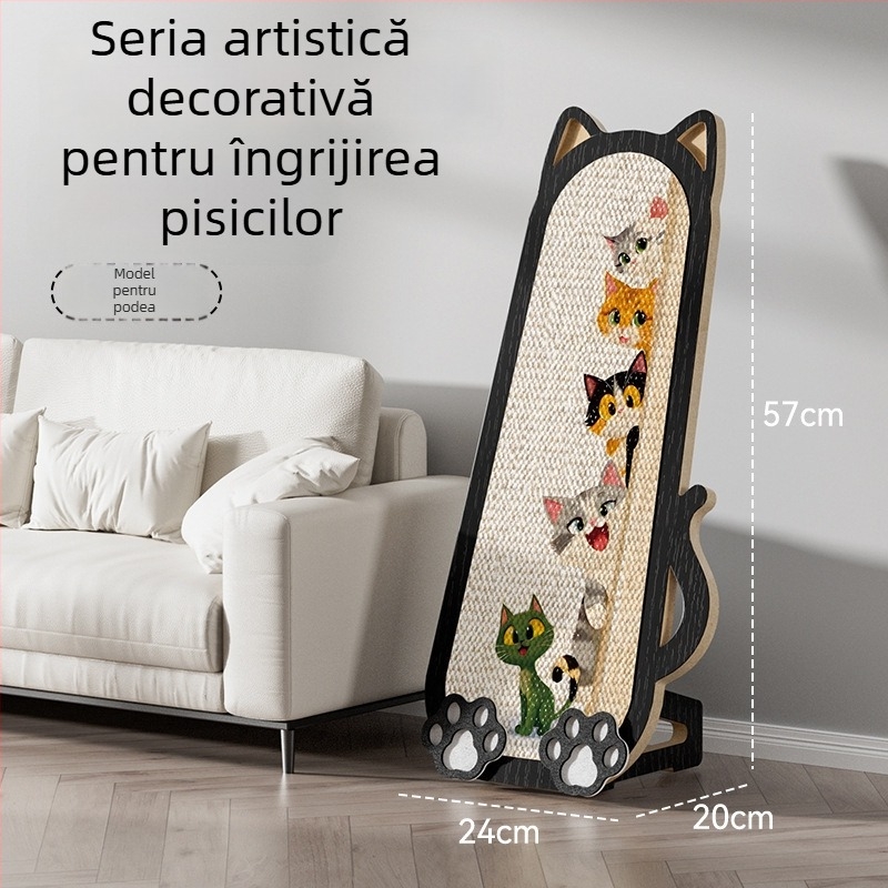 Zgâriător pentru pisici montat pe perete din iută, stil desen animat, protecție canapea, brand Chong Duoduo