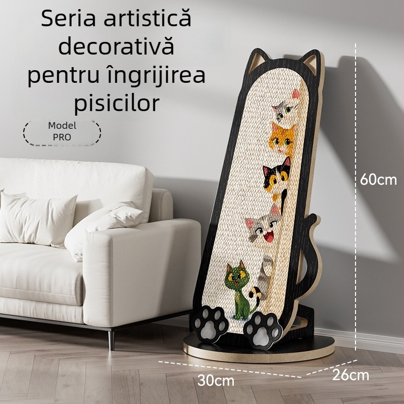 Zgâriător pentru pisici montat pe perete din iută, stil desen animat, protecție canapea, brand Chong Duoduo