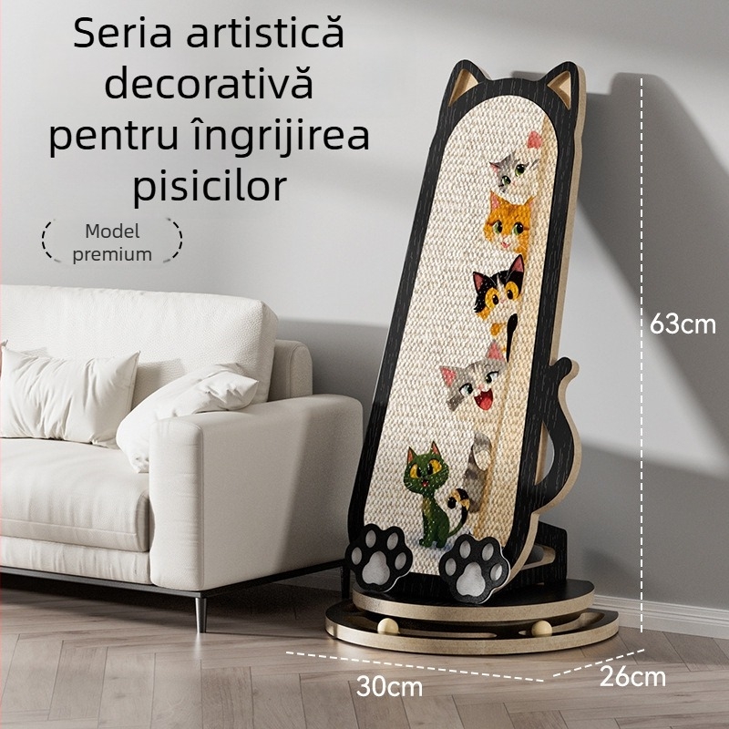 Zgâriător pentru pisici montat pe perete din iută, stil desen animat, protecție canapea, brand Chong Duoduo