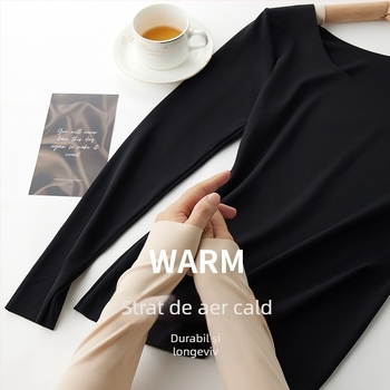 Top de bază pentru femei - nylon cald, guler rotund, mâneci lungi, grosime extra 301–350 g/m², 70–80% nylon