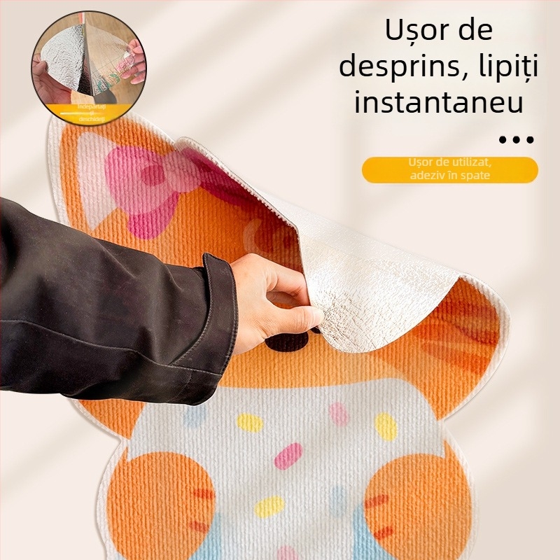 Beifu autocolant de perete pentru zgâriere de pisică, material felt, stil desen animat, cod produs 2211, cutie 100 bucăți