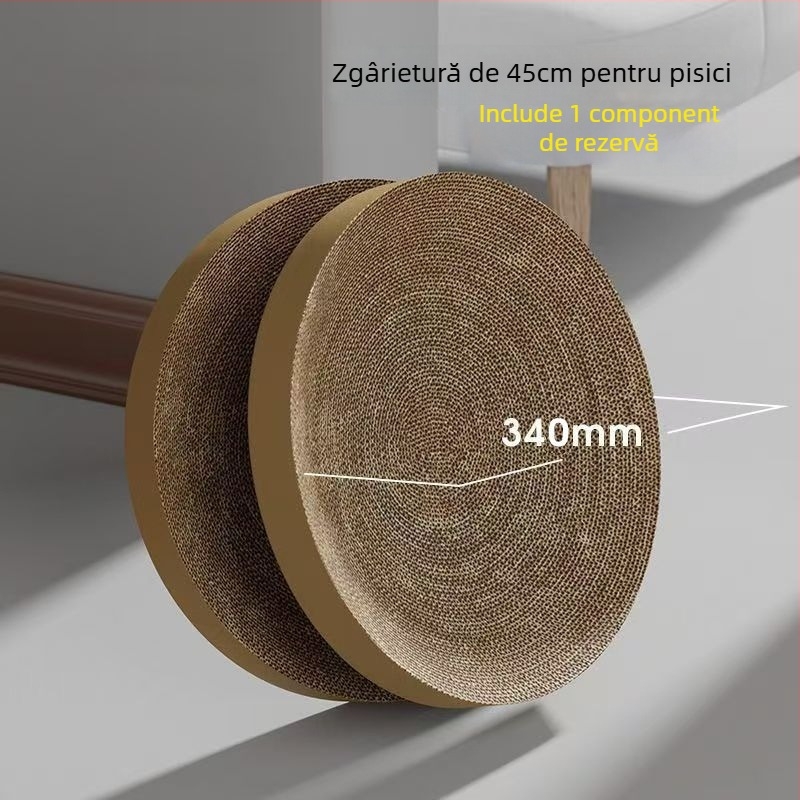 Placă circulară de zgâriere pentru pisici – rezistentă la zgârieturi, rezistentă la uzură, fără scame, stil drăguț