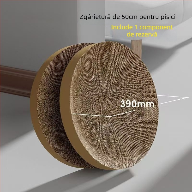 Placă circulară de zgâriere pentru pisici – rezistentă la zgârieturi, rezistentă la uzură, fără scame, stil drăguț