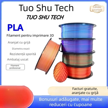 Filament Silk PLA pentru imprimantă 3D, Material FDM, 1 kg, Precizie ±0,02 mm