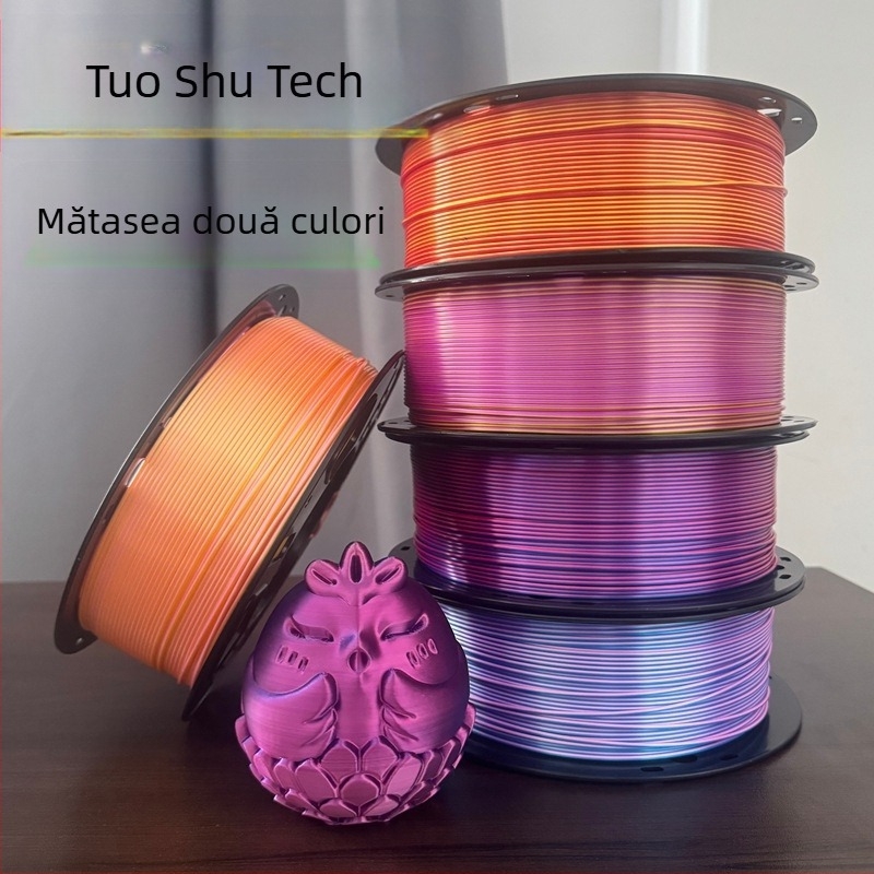 Filament Silk PLA pentru imprimantă 3D, Material FDM, 1 kg, Precizie ±0,02 mm