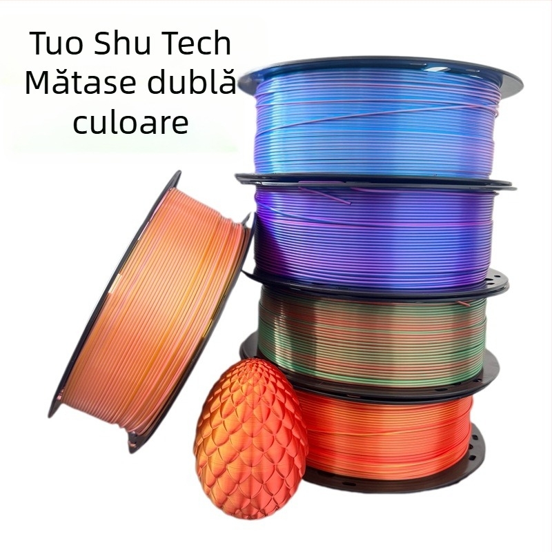 Filament Silk PLA pentru imprimantă 3D, Material FDM, 1 kg, Precizie ±0,02 mm