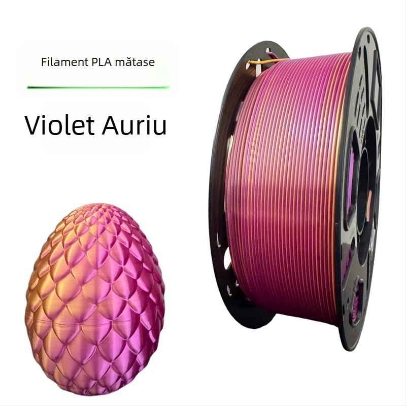 Filament Silk PLA pentru imprimantă 3D, Material FDM, 1 kg, Precizie ±0,02 mm
