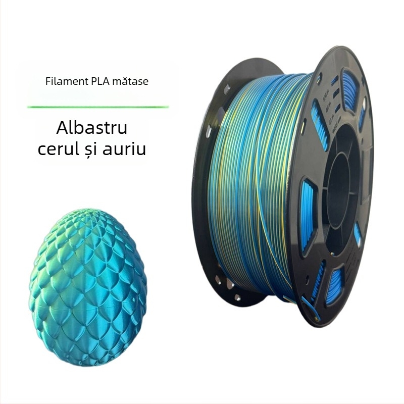 Filament Silk PLA pentru imprimantă 3D, Material FDM, 1 kg, Precizie ±0,02 mm