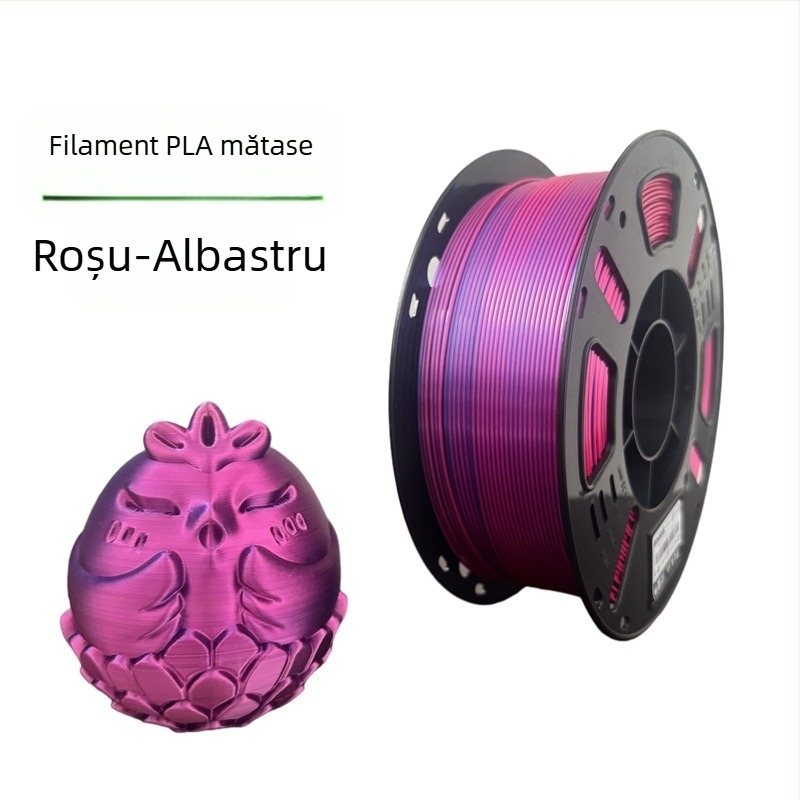 Filament Silk PLA pentru imprimantă 3D, Material FDM, 1 kg, Precizie ±0,02 mm