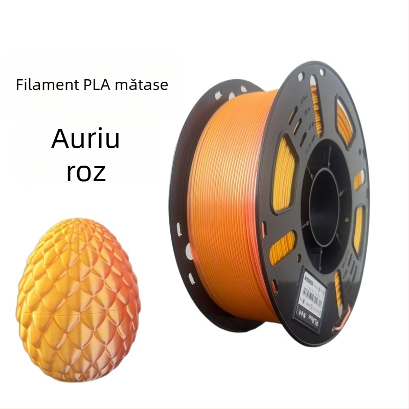 Filament Silk PLA pentru imprimantă 3D, Material FDM, 1 kg, Precizie ±0,02 mm