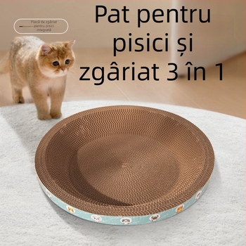 Da da bear Panou de zgâriere pentru pisici cu cuib integrat, rezistent la uzură și zgârieturi, din carton ondulat, pentru toate sezoanele
