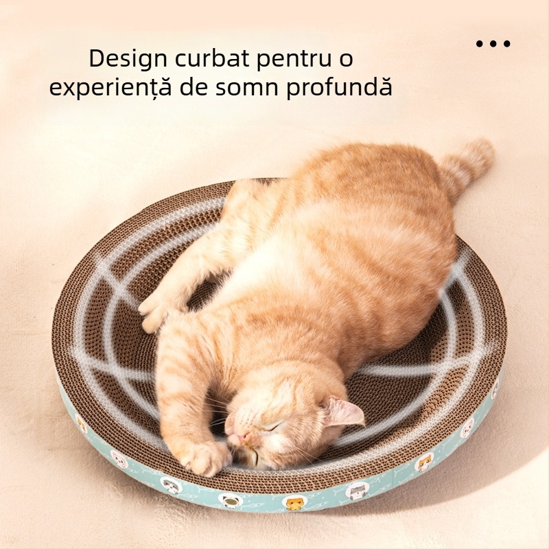 Da da bear Panou de zgâriere pentru pisici cu cuib integrat, rezistent la uzură și zgârieturi, din carton ondulat, pentru toate sezoanele