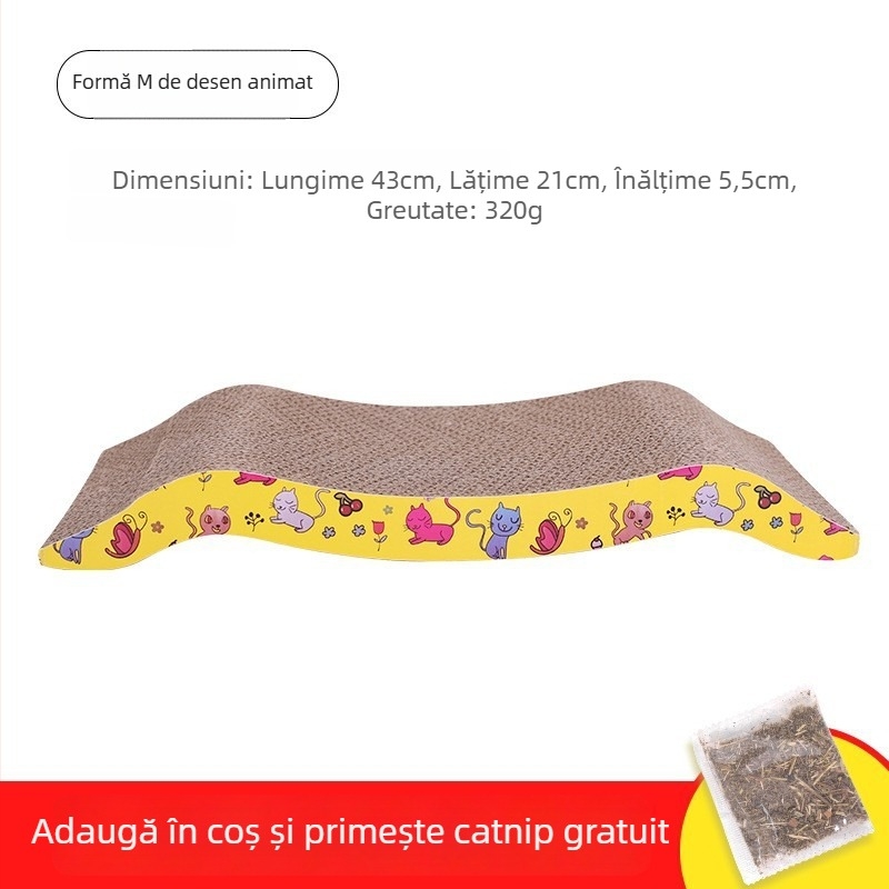 Da da bear Panou de zgâriere pentru pisici cu cuib integrat, rezistent la uzură și zgârieturi, din carton ondulat, pentru toate sezoanele