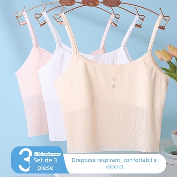 Maiou-camisolă pentru fete, respirabil, cu tratare moale, 88% nylon, pentru vârste 7-12 ani, pentru toate sezoanele