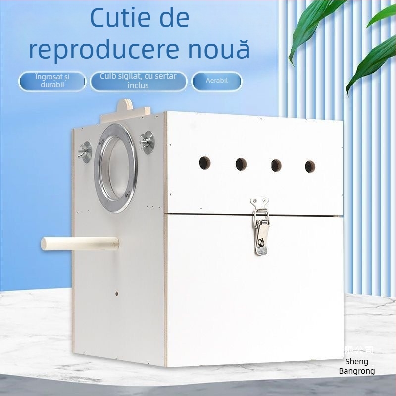 Cutie verticală pentru reproducerea papagalilor cu cuib, din plastic, brand Shengbangrong, model AL, aprovizionare directă transfrontalieră