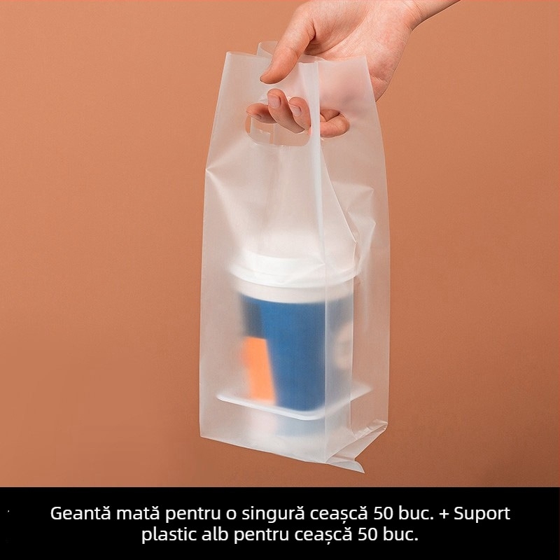 Geantă pentru pahare de băuturi, cu dublu strat, potrivită pentru 1–4 pahare, cu opțiuni de tavă: hârtie sau albă