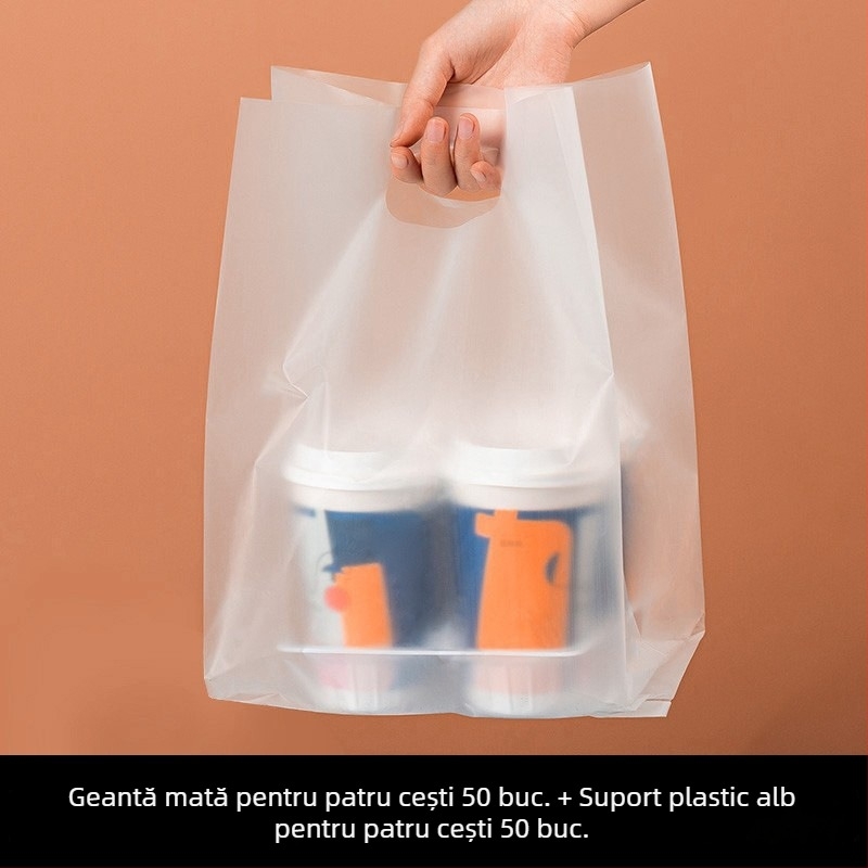 Geantă pentru pahare de băuturi, cu dublu strat, potrivită pentru 1–4 pahare, cu opțiuni de tavă: hârtie sau albă