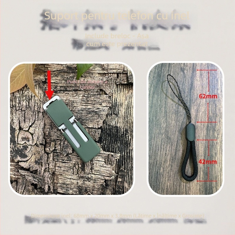 Suport inel pentru telefon, plastic, potrivire universală, spate autocolant, portabil