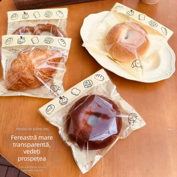 Pungi de ambalare pentru pâine, transparente, autoadezive, pentru produse de patiserie, 50/100/200/500/1000 bucăți