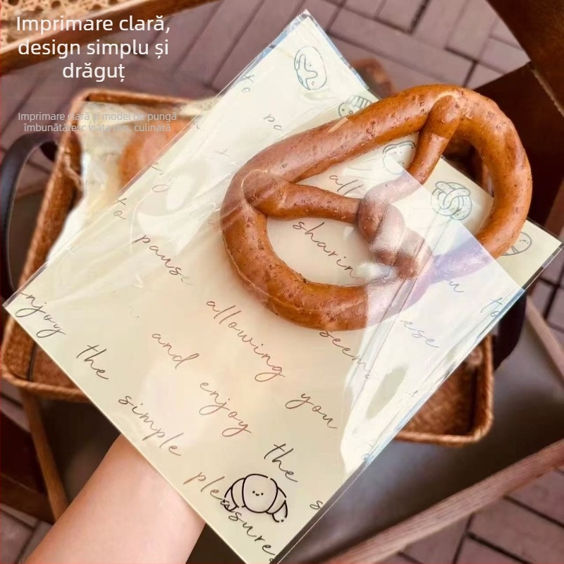 Pungi de ambalare pentru pâine, transparente, autoadezive, pentru produse de patiserie, 50/100/200/500/1000 bucăți