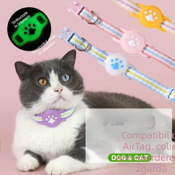 Brățară de urmărire pentru animale de companie cu husă protectoare – Bohan, stil desen animat, material textil, universală