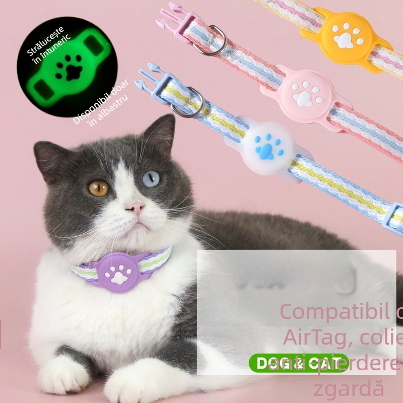 Brățară de urmărire pentru animale de companie cu husă protectoare – Bohan, stil desen animat, material textil, universală