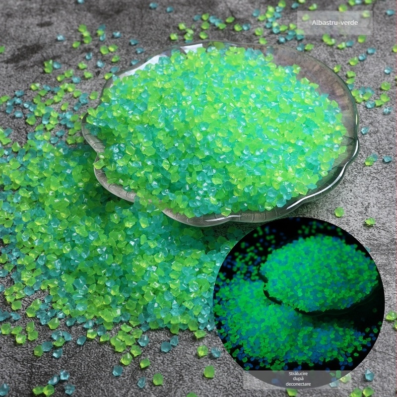 Nisipuri și pietre fluorescente pentru amenajări peisagistice și acvarii – origine China, cutie cu 100 bucăți, 0.025 kg/buc