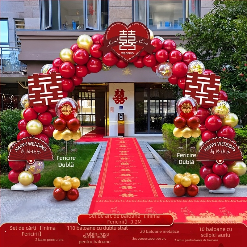 Arc de baloane pentru nuntă – set complet pentru decorul ceremoniei; Ambalaj: carton; Material: alt; Import: nu; Ocazii: nuntă; Procesare și personalizare: nu.