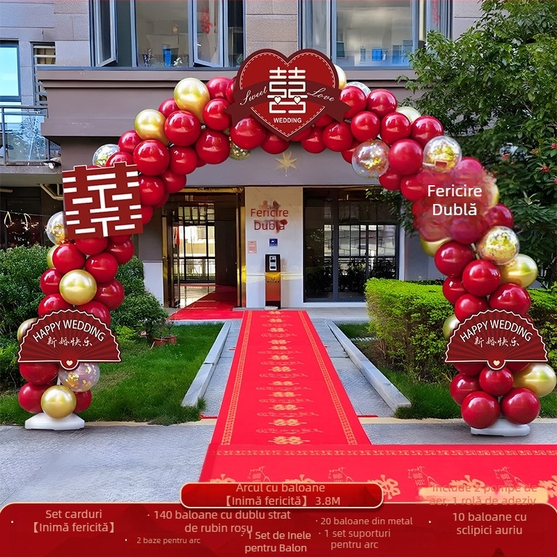 Arc de baloane pentru nuntă – set complet pentru decorul ceremoniei; Ambalaj: carton; Material: alt; Import: nu; Ocazii: nuntă; Procesare și personalizare: nu.