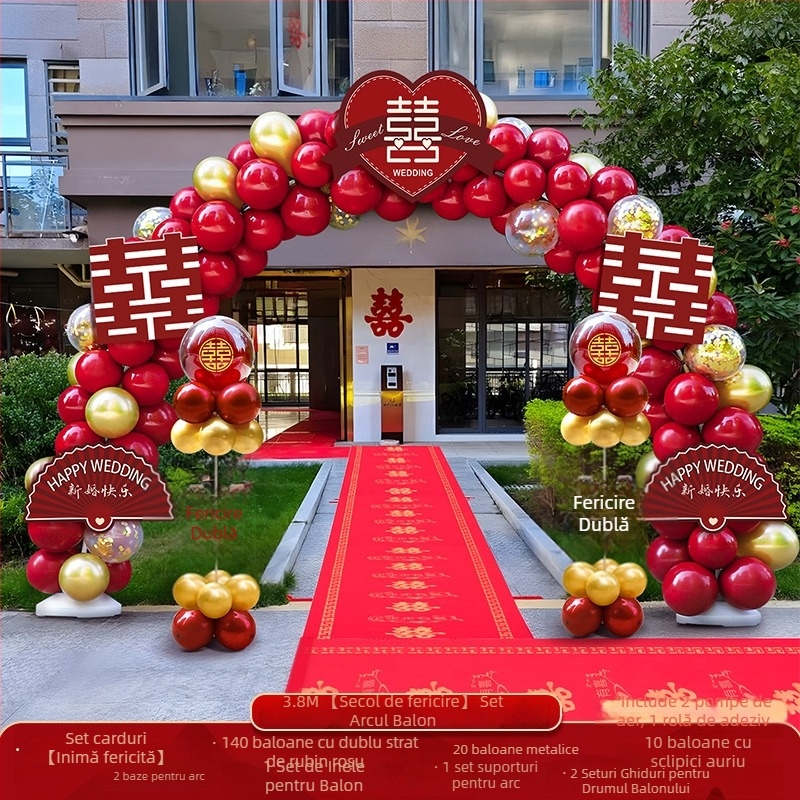 Arc de baloane pentru nuntă – set complet pentru decorul ceremoniei; Ambalaj: carton; Material: alt; Import: nu; Ocazii: nuntă; Procesare și personalizare: nu.