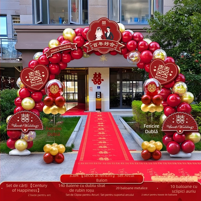 Arc de baloane pentru nuntă – set complet pentru decorul ceremoniei; Ambalaj: carton; Material: alt; Import: nu; Ocazii: nuntă; Procesare și personalizare: nu.