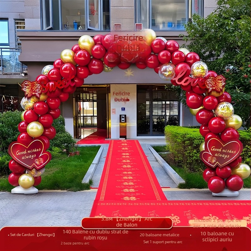 Arc de baloane pentru nuntă – set complet pentru decorul ceremoniei; Ambalaj: carton; Material: alt; Import: nu; Ocazii: nuntă; Procesare și personalizare: nu.