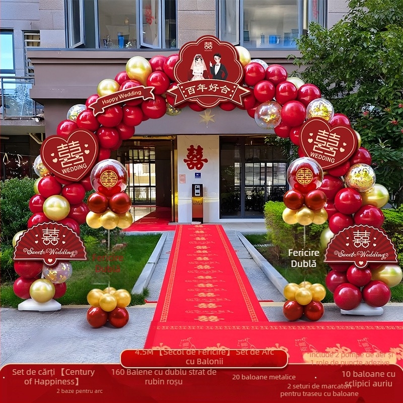 Arc de baloane pentru nuntă – set complet pentru decorul ceremoniei; Ambalaj: carton; Material: alt; Import: nu; Ocazii: nuntă; Procesare și personalizare: nu.